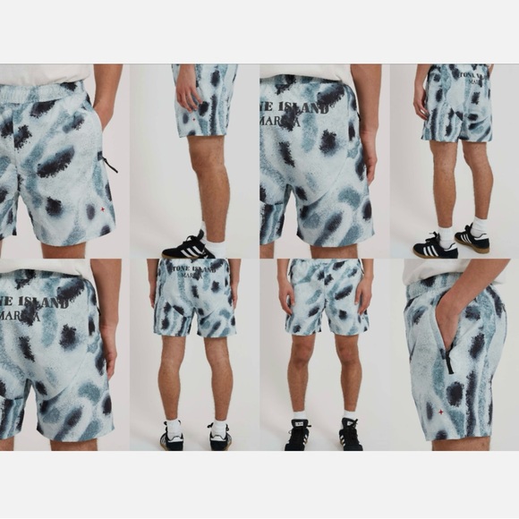 Stone Island Men's Blue Reef Camo Swim Shorts Size Small NWT Designer Resort - Picture 2 of 16